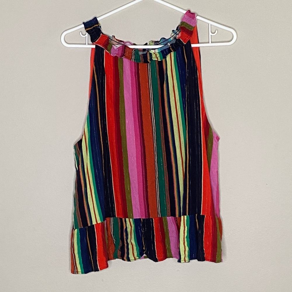 FARM Rio Multicolor Striped Halter Tank Top - Picture 3 of 9